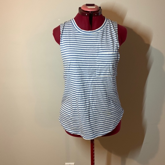 Blue and white striped tank - Picture 1 of 3